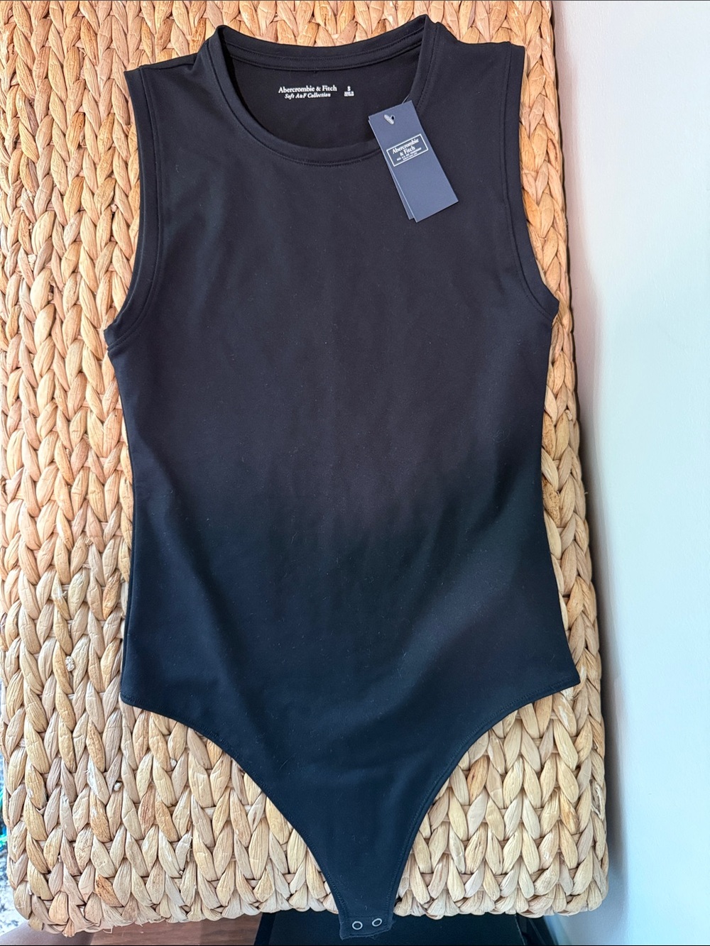 Abercrombie & Fitch Black Sleeveless Stretch Bodysuit